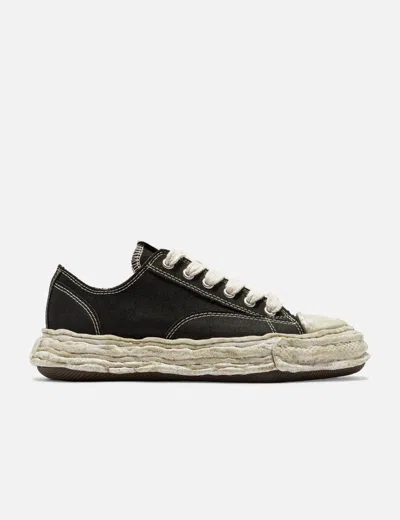 Miharayasuhiro Hank Og Sole Garment Dyed Canvas Low-top Sneaker In Black