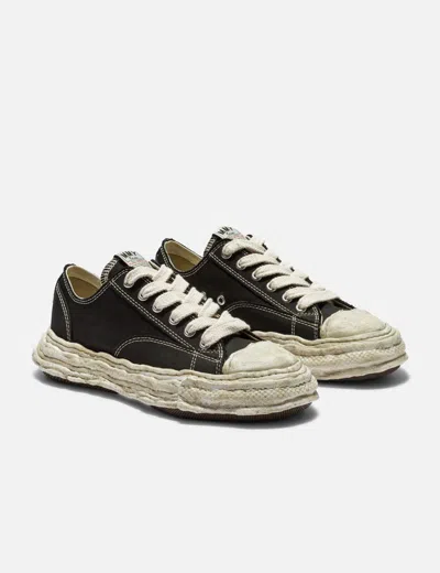 Miharayasuhiro Hank Og Sole Garment Dyed Canvas Low-top Sneaker In Black