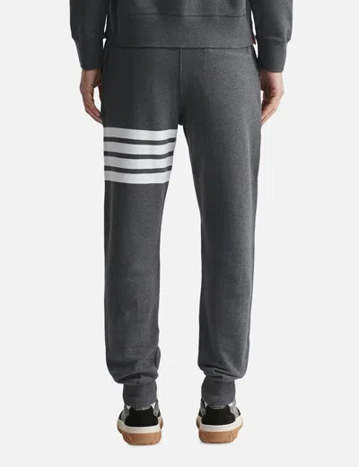 Thom Browne Straight Leg Trousers Drawstring Waist In Gray