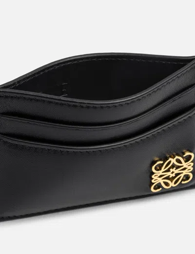 Loewe Anagrame Puffer Card Holder In Leather In Black