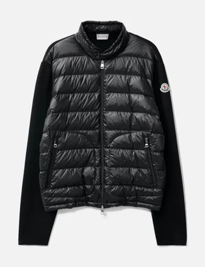 Moncler Grenoble Padded Wool Zip-up Cardigan Clothing In Black
