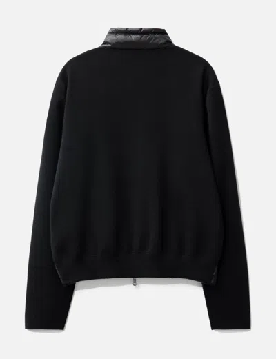 Moncler Grenoble Padded Wool Zip-up Cardigan Clothing In Black