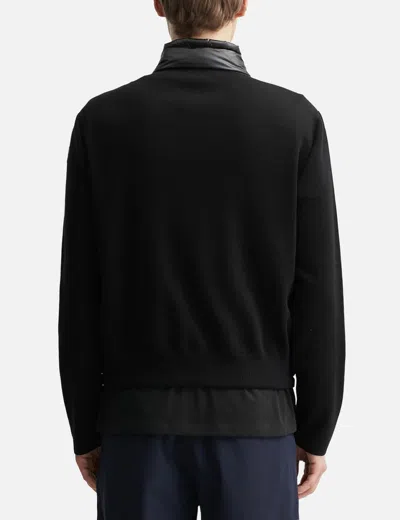 Moncler Grenoble Padded Wool Zip-up Cardigan Clothing In Black