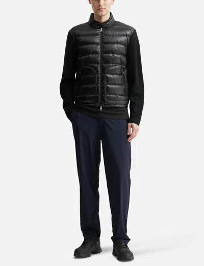 Moncler Grenoble Padded Wool Zip-up Cardigan Clothing In Black