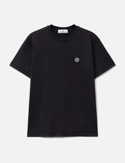 Stone Island Sage Green Cotton Jersey T-shirts In Black