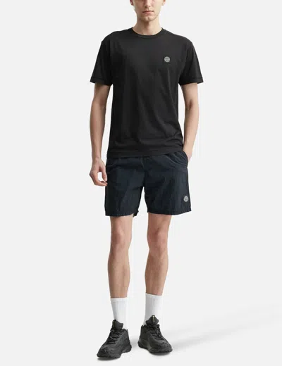 Stone Island Sage Green Cotton Jersey T-shirts In Black