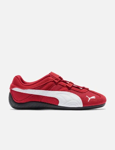 Puma 'speedcat' Red Sneakers With Logo Print On The Side And Logo Lettering On The Side In Leather Unisex In Red