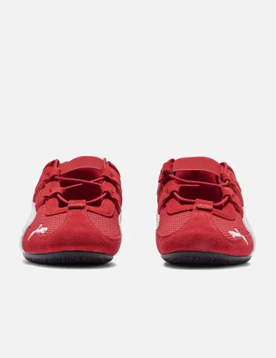 Puma 'speedcat' Red Sneakers With Logo Print On The Side And Logo Lettering On The Side In Leather Unisex In Red