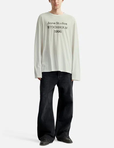 Acne Studios White Relaxed Fit Logo T-shirt In Dc6 Dusty White
