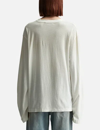 Acne Studios White Relaxed Fit Logo T-shirt In Dc6 Dusty White