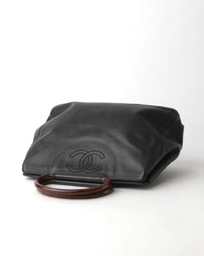 Pre-owned Chanel Caviar Wooden Handles Handbag