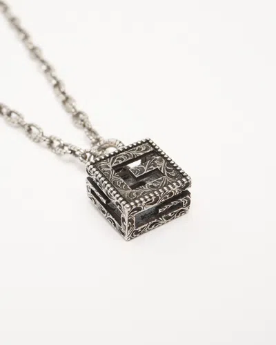 Gucci Interlocking G Arabesque Cube Necklace