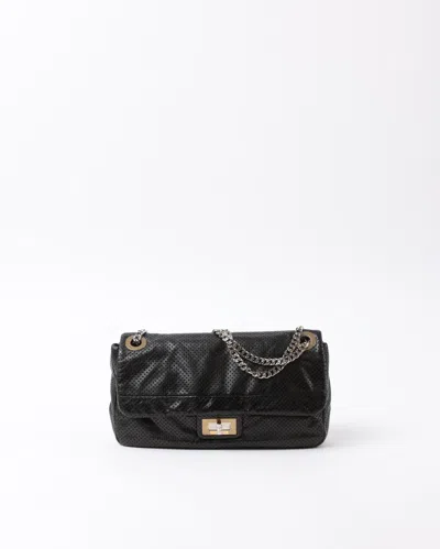 Pre-owned Chanel Classic Perforated Drill Flap Bag In Black