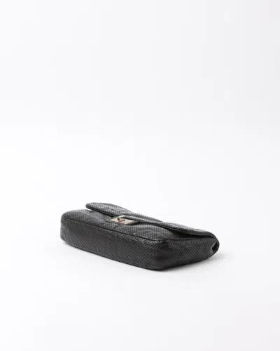 Pre-owned Chanel Classic Perforated Drill Flap Bag In Black
