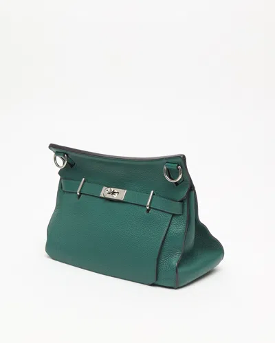 Pre-owned Hermes Hermès Taurillon Clemence Jypsiere 34 Bag In Green