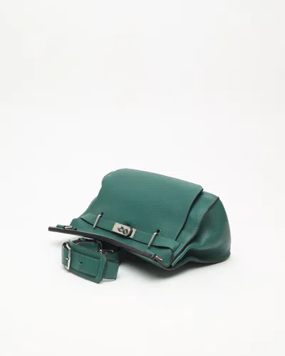 Pre-owned Hermes Hermès Taurillon Clemence Jypsiere 34 Bag In Green