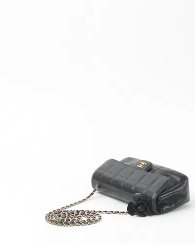Pre-owned Chanel Camellia Chocolate Bar Bag In Black