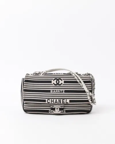 Pre-owned Chanel Venise Biarritz Striped Flap Bag In Multi