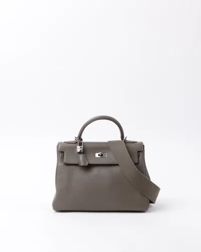 Pre-owned Hermes Hermès Kelly Retourne Togo 32 Bag In Gray