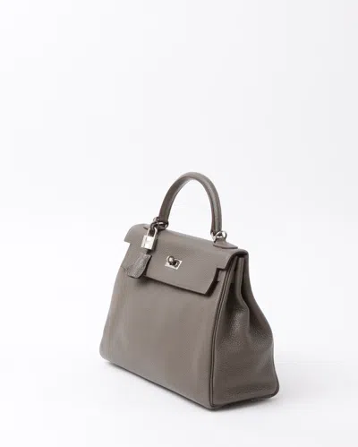 Pre-owned Hermes Hermès Kelly Retourne Togo 32 Bag In Gray