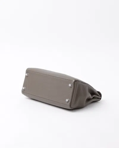 Pre-owned Hermes Hermès Kelly Retourne Togo 32 Bag In Gray