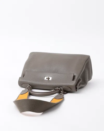 Pre-owned Hermes Hermès Kelly Retourne Togo 32 Bag In Gray