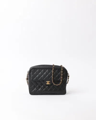 Pre-owned Chanel Cc Caviar Camera Bag In Black