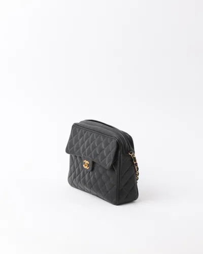 Pre-owned Chanel Cc Caviar Camera Bag In Black