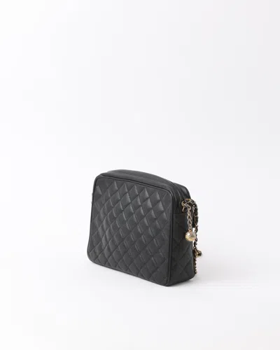 Pre-owned Chanel Cc Caviar Camera Bag In Black