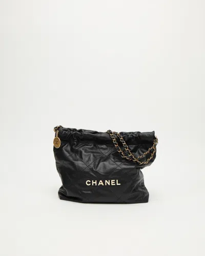 Pre-owned Chanel Quilted 22 Handbag In Black