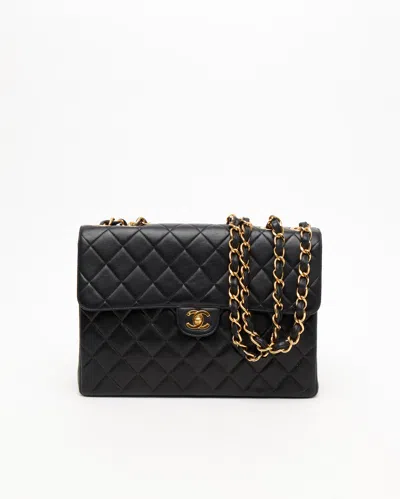 Pre-owned Chanel Classic Jumbo Single Flap Bag In Black