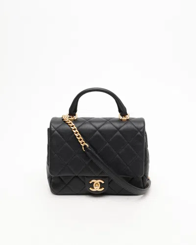 Pre-owned Chanel Small Square Caviar Top Handle Bag