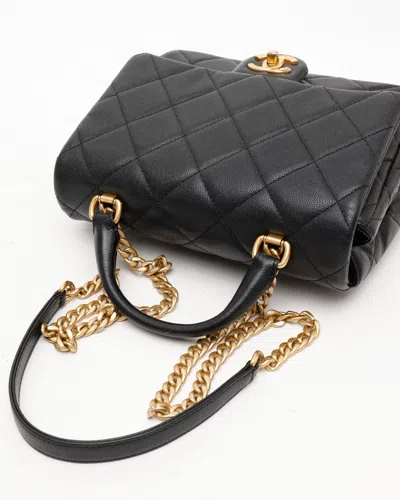 Pre-owned Chanel Small Square Caviar Top Handle Bag