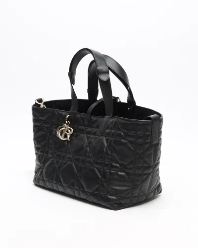 Dior Christian  Medium Macrocannage Toujours Bag In Black
