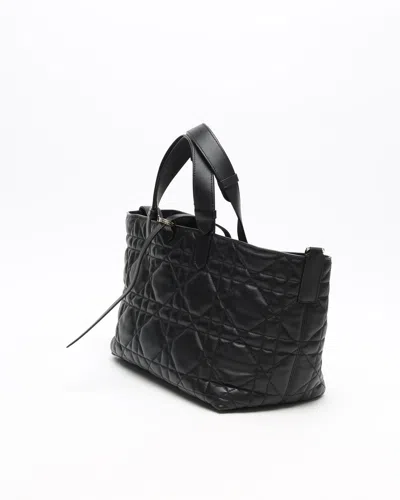 Dior Christian  Medium Macrocannage Toujours Bag In Black