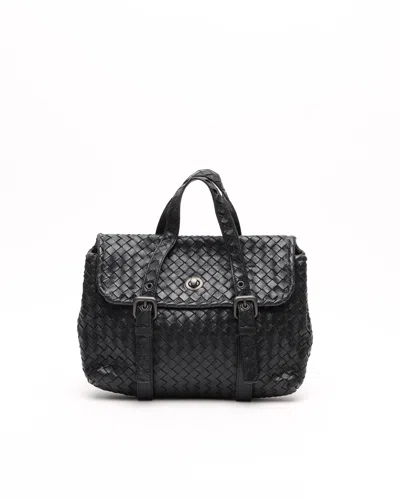 Bottega Veneta Intrecciato Handbag In Black