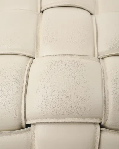 Bottega Veneta Small Intrecciato Leather Cassette Crossbody Bag In 9009 White-gold