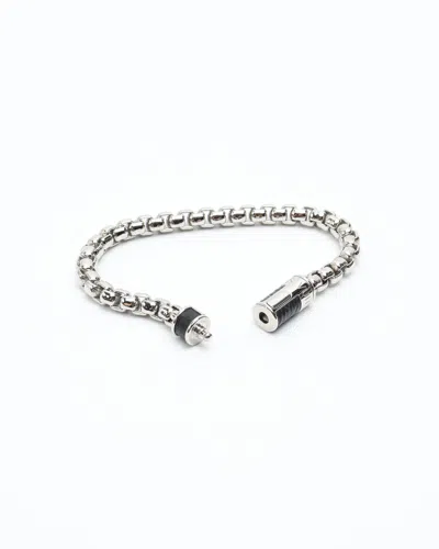 Pre-owned Louis Vuitton Monogram Eclipse Bracelet In Silver