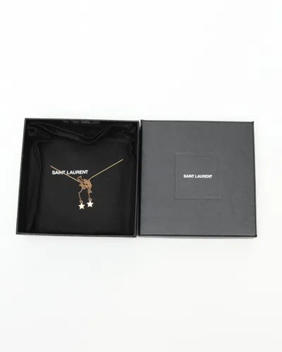 Saint Laurent Chain Earrings In Gold