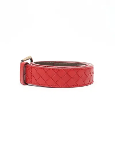 Bottega Veneta Intrecciato Belt In Red