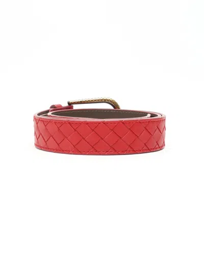 Bottega Veneta Intrecciato Belt In Red