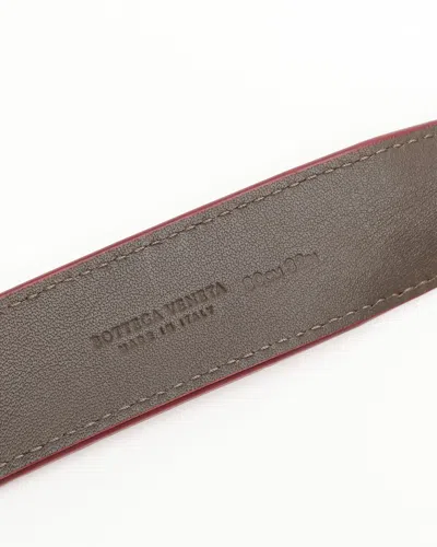 Bottega Veneta Intrecciato Belt In Red