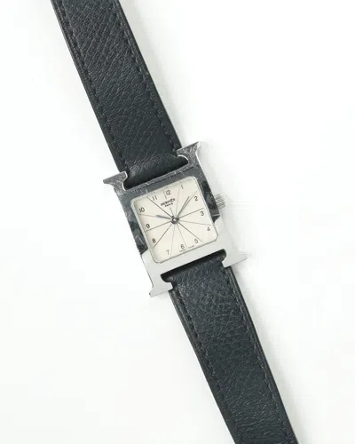 Pre-owned Hermes Hermès Heure H 21mm Ref Hh1.210 Watch In White