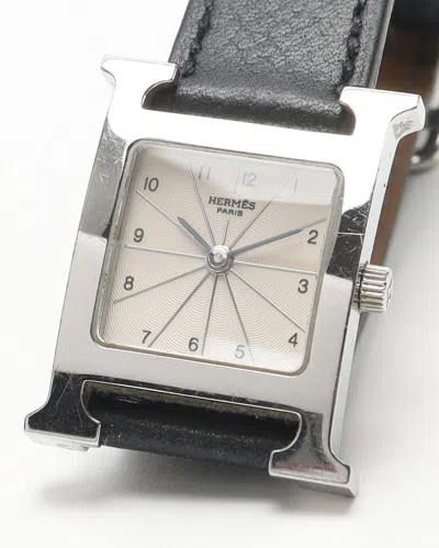 Pre-owned Hermes Hermès Heure H 21mm Ref Hh1.210 Watch In White