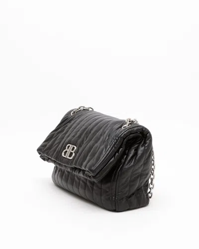 Balenciaga Medium Monaco Chain-strap Quilted Shoulder Bag In Black