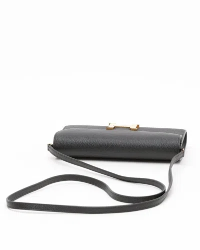 Pre-owned Hermes Hermès Epsom Constance To Go Long Wallet In Black