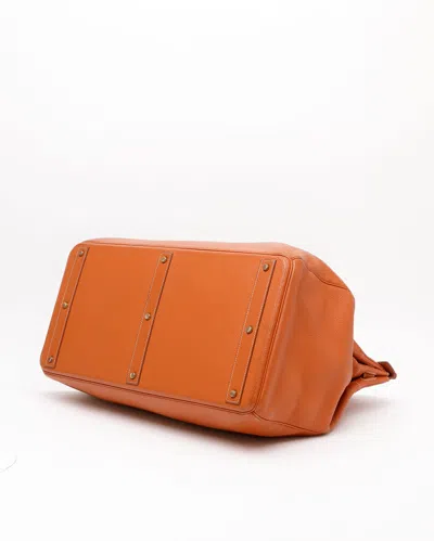 Pre-owned Hermes Hermès Clemence 55 Haut A Courroies (hac) Bag In Brown
