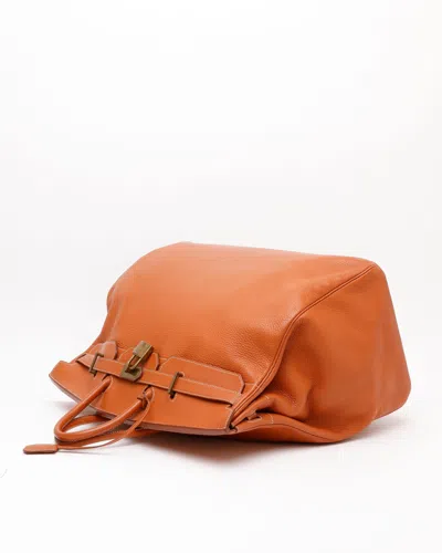 Pre-owned Hermes Hermès Clemence 55 Haut A Courroies (hac) Bag In Brown