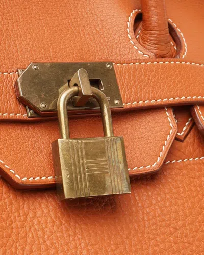 Pre-owned Hermes Hermès Clemence 55 Haut A Courroies (hac) Bag In Brown