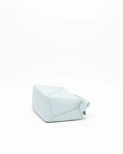 Loewe Puzzle Edge Mini Top-handle Bag In Calfskin Leather In Blue